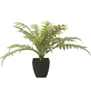 Artificial Boston Fern 15.5" Mini Potted Plant 29 Leaves Home Office Decor - Picture 1 of 7