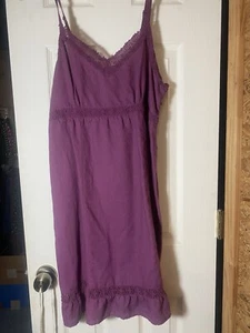 Plum Crochet Linen  Sun Dress Size Large - Picture 1 of 4