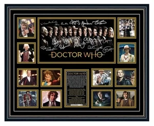 DOCTOR WHO ALL 14 DOCTORS FRAMED SIGNED LIMITED EDITION FRAMED MEMORABILIA - Picture 1 of 5