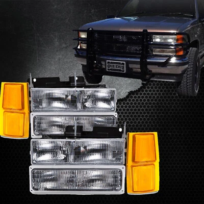 Headlamps Pair 8 Pc Set Fits 94-99 Chevrolet Truck Pickup Stock C/K Suburban - Image 1 of 4