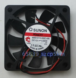 SUNON MB60101V3-000C-A99 12V 0.65W 60X60X10MM 6CM 2-Wire Cooling Fan  - Picture 1 of 4