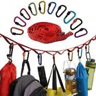 Cordon de camping de 3 mètres avec 10 porte-clés mousquetons portable camping corde suspendue