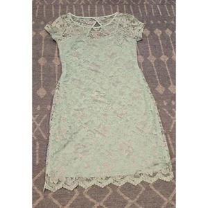 Lace Dress Mint Green Party Occasion Short Sleeve Kids Girl - Picture 1 of 3