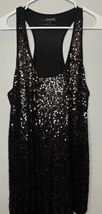 Express Tanktop schwarz mit Pailletten, Stretch Größe L - Bild 1 von 7
