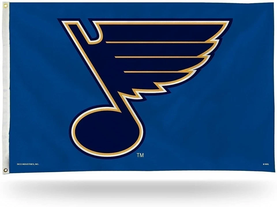 圣路易斯蓝调高级 3x5 英尺国旗横幅,标志设计,金属索环... — 第 1/1 张图片