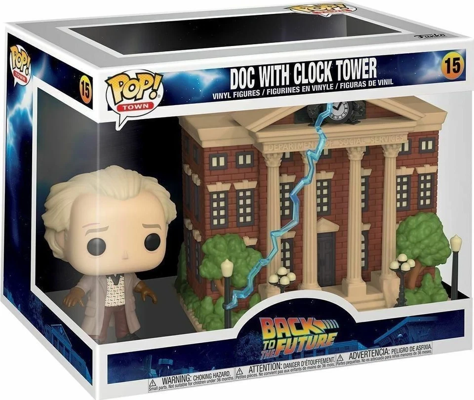 Gadget - Back To The Future: Funko Pop! Town - Doc With Clock Tower (Vinyl Figur - Photo 1/1