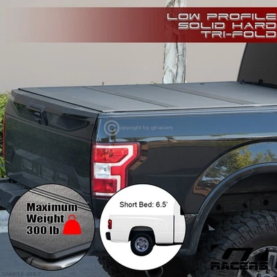 For 1997-2004 Dodge Dakota 6.5' Bed Lo Pro Aluminum Hard Tri Fold Tonneau Cover - Image 1 of 4