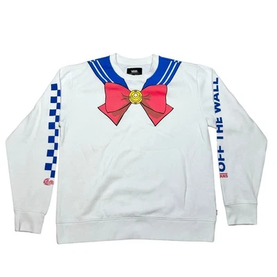 Vans x Pretty Guardian Sailor Moon Crewneck Sweater Large White Pullover New - Image 1 of 4