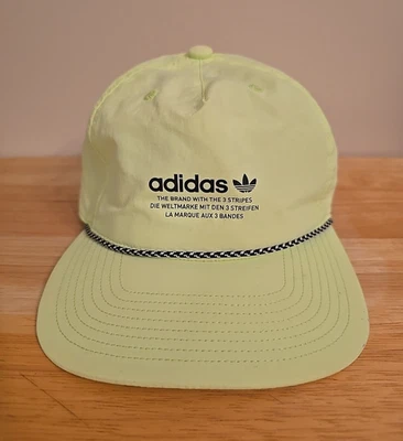 RARE Adidas Neon Yellow Rope Golf Outdoor Adjustable Strapback Zip Hat Cap NEW - Image 1 of 4