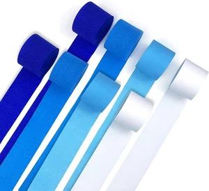 Blue Crepe Paper Streamers 8 Rolls 656 ft Gradient  - Picture 1 of 6