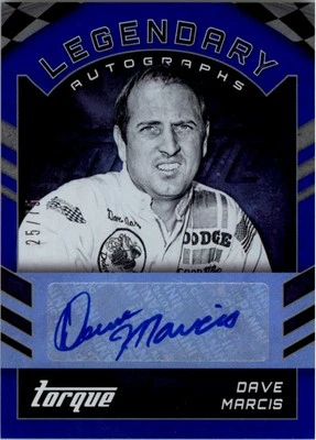 2016 Panini Torque Legends Autographs Blue #10 Dave Marcis Auto /75 - Racing - Image 1 of 2