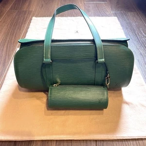 Louis Vuitton Soufflot Hand Bag Epi Leather Green MI0995 With Pouch - Picture 1 of 24