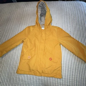 FAT FACE Girls Hooded Rain Jacket 5/6 Yellow/Sunshine Color EUC - Picture 1 of 10