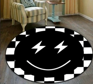 Trippy Black Money Rug Smiley Face Tufted | Purple Smiley Face | That 70s Show - Picture 1 of 1