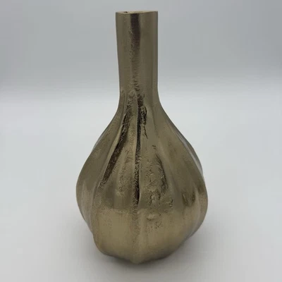 Jarrón de cerámica metálico dorado, textura escultórica, decoración moderna de lujo silenciosa Foto 1 de 4