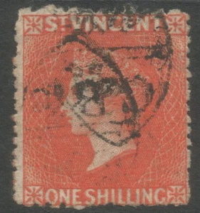 ST VINCENT SG24 el 1877 un chelín bermellón bueno a fino gato usado £85 - Imagen 1 de 1