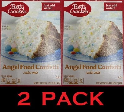 Betty Crocker ANGEL FOOD CONFETTI Cake Mix 16.75 oz Box - 2 PACK - Image 1 of 4
