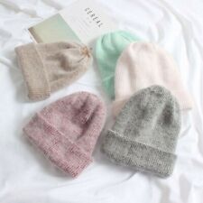 1pc Winter Cashmere Skullies Caps Rabbit Fur Woolen Beanies Women Fashion Headwe