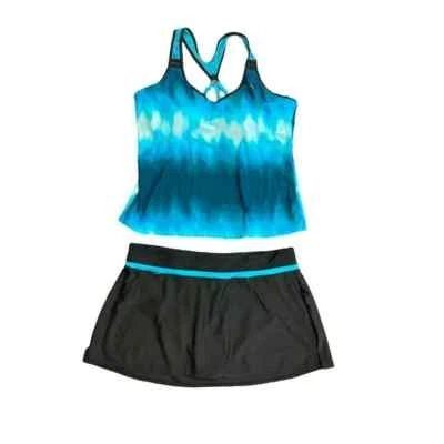 Zeroxposur Women's Light Weight 4 Way Strech Tankini Skort Set Small Laguna - Image 1 of 4