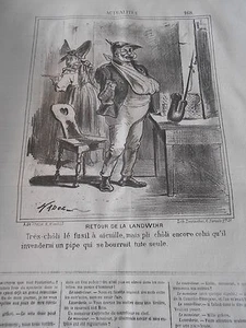 litho 1866 Retour de la Landwehr très le fusil à Aiguille - Imagen 1 de 1