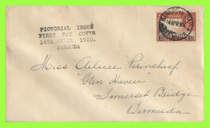 Bermuda 1936 KGV 1d Pictorial Issue on plain First Day Cover, Mangrove Bay - Picture 1 of 1