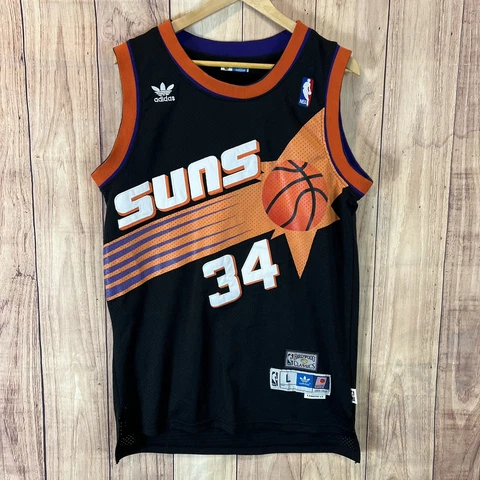 Phoenix Suns #34 Charles Barkley Adidas Hardwood Classics Jersey Large Length +2 Cover