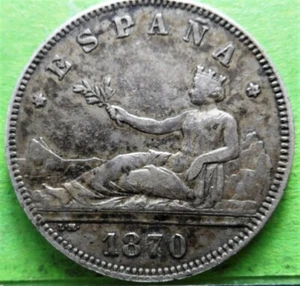 GOBIERNO PROVISIONAL-1ª REPUBLICA, 2 Pesetas, 1870 *18-74.EBC-, Ag, Patina. - Imagen 1 de 2