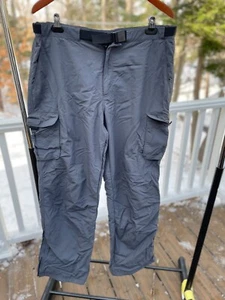 EMS Men's 36 x 31 Gray Nylon Fully Lined Cargo Belted Hiking Pants Barely Worn - Picture 1 of 5