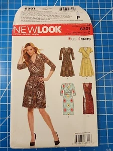 New Look # 6301 Strick Wickel Kleid mit Ärmel Variationen Muster Gr. 8-20 UNGESCHNITTEN - Bild 1 von 7