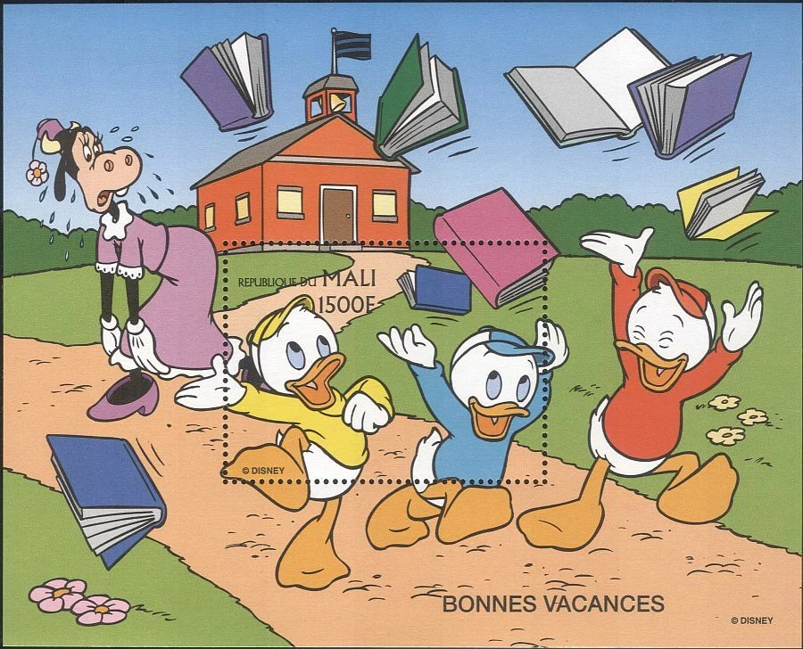 Mali 1997 Disney/Hewey/Louie/Dewey/School/Books/Holidays/Cartoons 1v m/s  ad1135 - Image 1 of 1