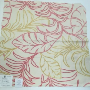 Duralee Upholstery Swatch Pink Lemonade Yellow Embossed Velvet Palm Fronds 25x26 - Picture 1 of 4