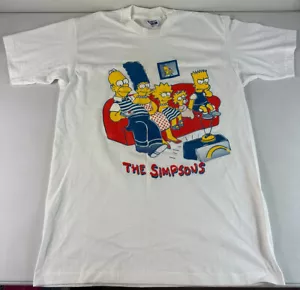 Nueva camiseta blanca vintage de Los Simpson sofá dibujos animados talla L grande - Imagen 1 de 6