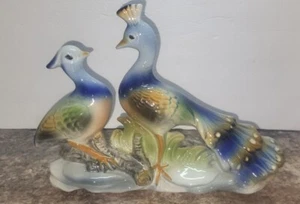 Vintage MCM Keramik Pfau Paar Figur 12" unbeschriftet guter Zustand  - Bild 1 von 11