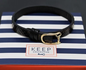 Keep Collective Single Leather Band Brown & Black Snake/Black - Picture 1 of 4