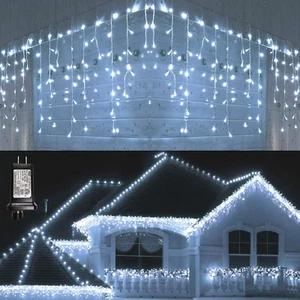 Icicle Christmas Lights, 432 LED 35.4Ft 8 Modes Icicle String Lights with 72 Dro - Picture 1 of 12