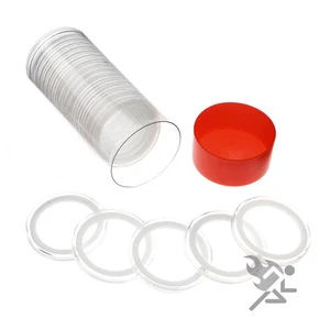 Soporte redondo de plata y cobre, tubo cápsula roja y 20 anillos blancos Air-Tite 39 mm - Imagen 1 de 4