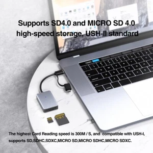 USB 3.0&Type C SD4.0 MicroSD4.0 Card Reader for Multimedia Professionals and - Afbeelding 1 van 8