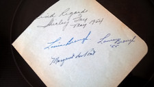 LOUISE BROUGH SIGNED AUTOGRAPH BOOK PAGE