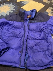 Marmot Down Puffer Jacket Ladies Size XL Blue 650 Down Fill r1 - Picture 1 of 11