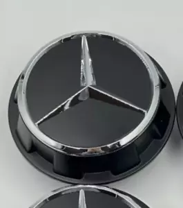 1 pc Mercedes Benz C63s E63s CLS63s AMG Black Chrome Center Cap Screw On 60mm - Picture 1 of 2