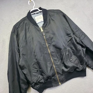 Military Flyers Flight Jacket Mens 2XL Black Bomber Lightweight Airforce Aviator - Picture 1 of 17