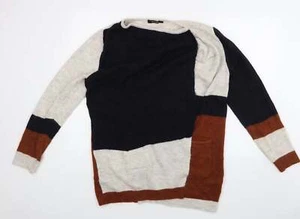 Evans Womens Brown Boat Neck Acrylic Blend Wrap Jumper Size 16 - Picture 1 of 12