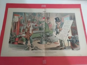 (Pgasteelers1) Richter politisches Satrical Papier 1900er zufriedener amerikanischer Arbeiter - Bild 1 von 10