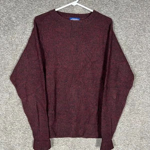 Pendleton Mens Washable Wool Crew Neck Sweater Maroon Heathered Knit Pullover M - Picture 1 of 6