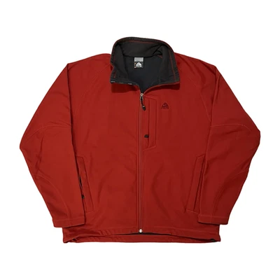 Nike ACG Jacket Mens Large Red Softshell Fleece Lined Full Zip Outdoors Hiking - Image 1 of 4