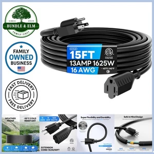 Cavo di prolunga 15 piedi interno esterno resistente calibro 16/3 impermeabile - Foto 1 di 9