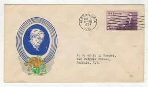1934 MOTHERS DAY 737-32 RARE UNOFFICIAL ALEXANDRIA VIRGINIA TO FRANK HERGET - Picture 1 of 2