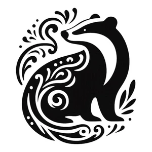 Folk Art Badger Vinyl Decal Sticker Woodland Animal Car Glass Van Stencil Forest - Picture 1 of 46