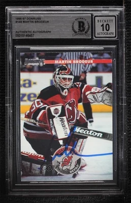 BAS 1996-97 Donruss Martin Brodeur #148 BGS Authentic Auto HOF - Image 1 of 2