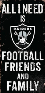 Las Vegas Raiders Sign Wood 6x12 Football Friends and Family Design Color - Spec - Picture 1 of 1